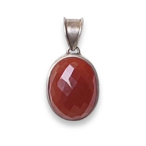 🌸Pendant🌸 Red Stone 925 Sterling SIlver - Picture 7 of 7